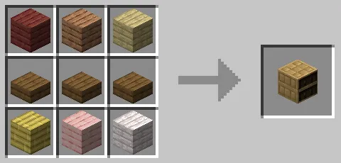 トウヒのハーフブロックを使った模様入りの本棚のクラフト方法