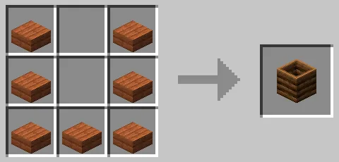 アカシアのハーフブロックを使ったコンポスターのクラフト方法