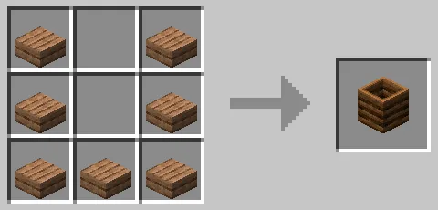 ジャングルのハーフブロックを使ったコンポスターのクラフト方法
