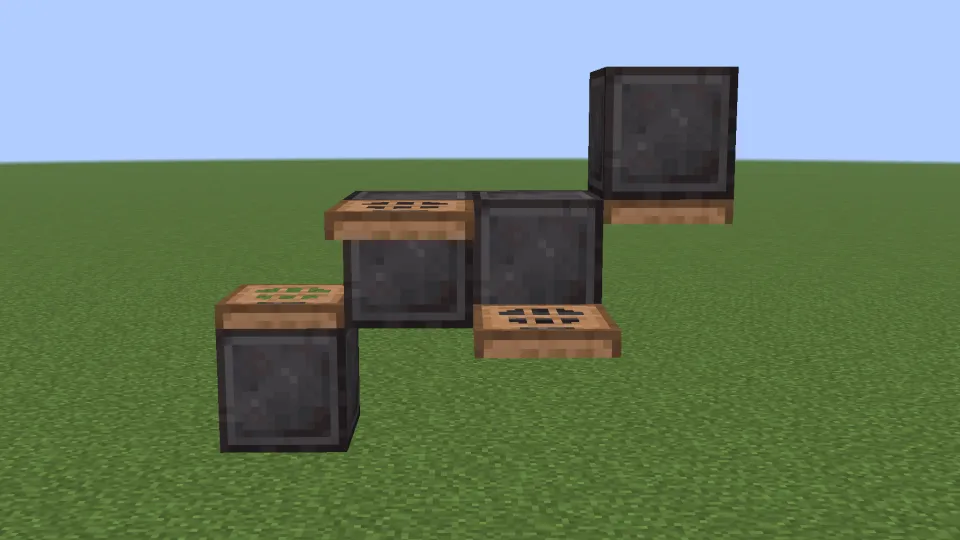 左から上側・側面（上下）・下側に向かって設置