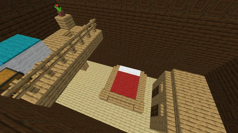 森の洋館のロフト付きの部屋