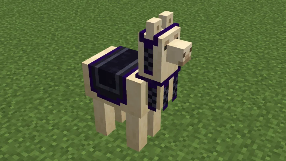 黒色のカーペットを装備させたラマ