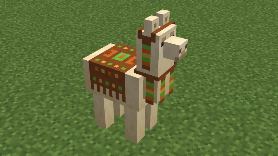 茶色のカーペットを装備させたラマ