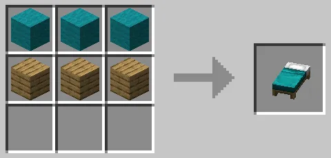 青緑色のベッドのクラフト方法