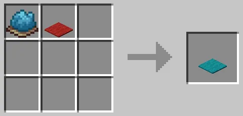 赤色のカーペットと青緑色の染料を使用した青緑色のカーペットのクラフト方法