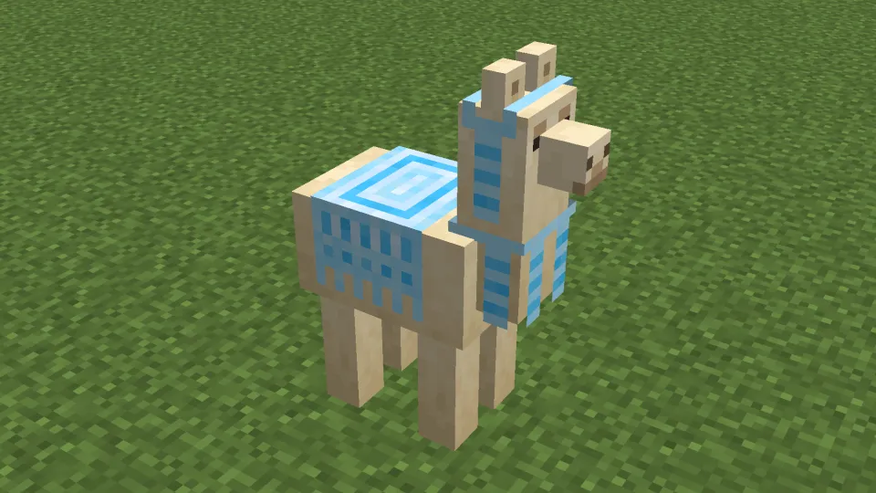 空色のカーペットを装備させたラマ