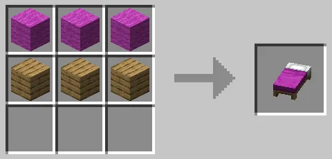 赤紫色のベッドのクラフト方法