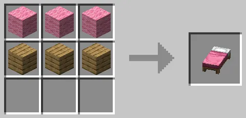 桃色のベッドのクラフト方法
