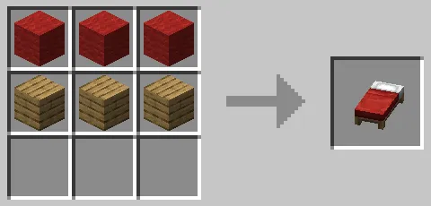 赤色のベッドのクラフト方法