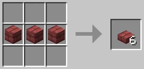 辰砂レンガのハーフブロックのクラフト方法