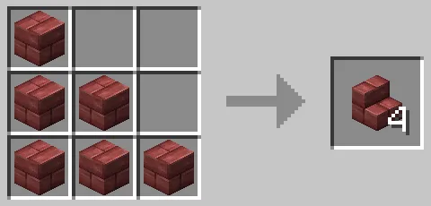 辰砂レンガの階段のクラフト方法