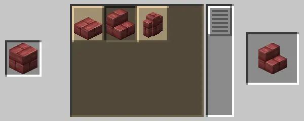 辰砂レンガを使った石切台による辰砂レンガの階段の作成方法