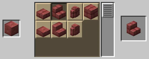 石切台による辰砂レンガの階段の作成方法