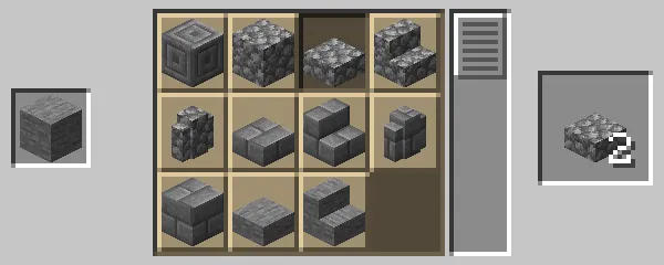 丸石のハーフブロックの作成方法