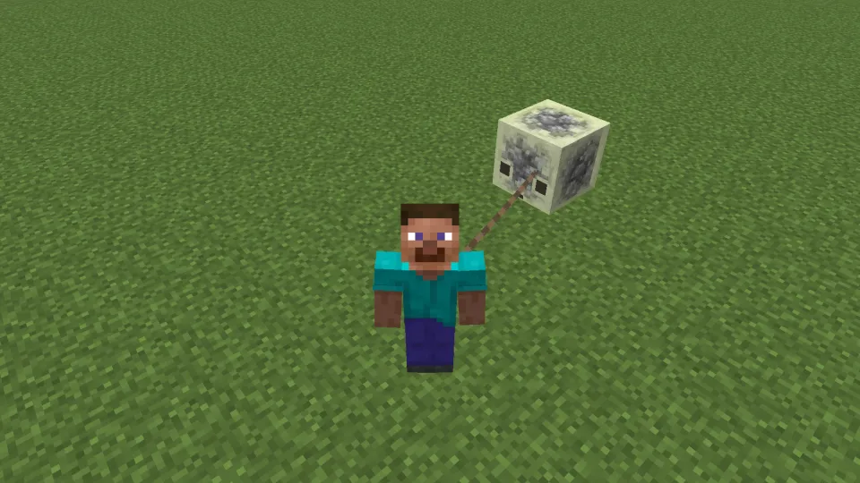 サルファーキューブをリードで引っ張る様子