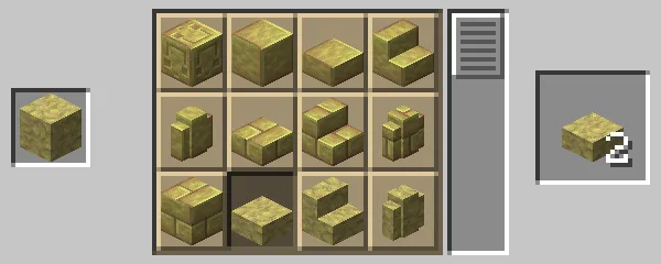 石切台による硫黄のハーフブロックの作成方法