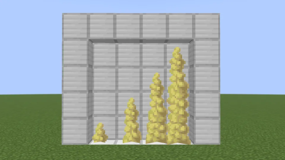 硫黄の石筍の成長度合い