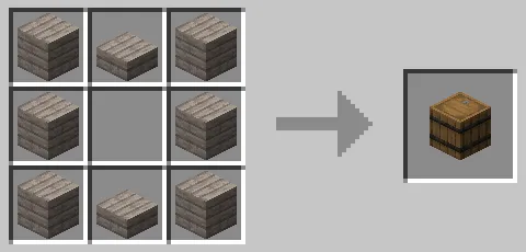 ポプラのハーフブロックを使った樽のクラフト方法