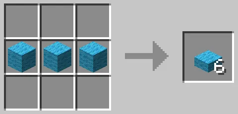 空色の羊毛のハーフブロックのクラフト方法