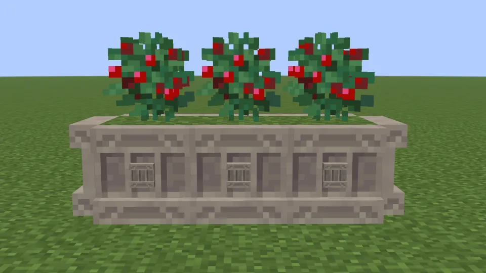 ポプラの棚で花壇を作っている様子